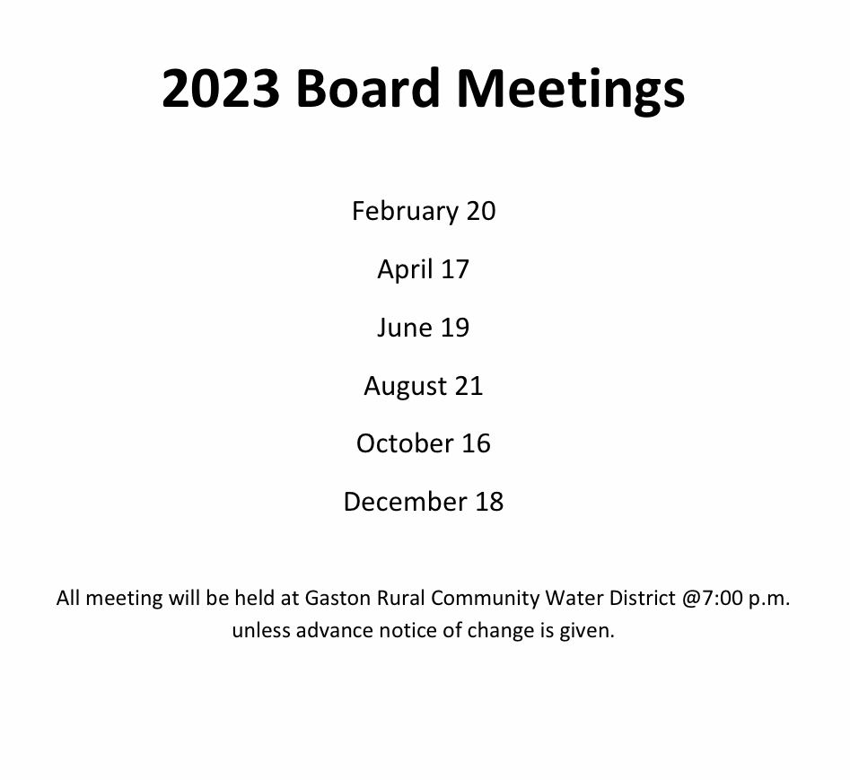 2023 Board Meetings